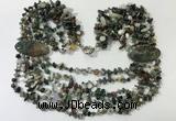 CGN763 20 inches stylish 6 rows Indian agate chips necklaces