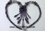 CGN811 19.5 inches chinese crystal & amethyst statement necklaces