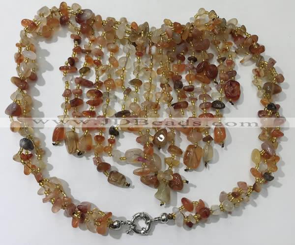 CGN831 20 inches stylish red agate gemstone statement necklaces