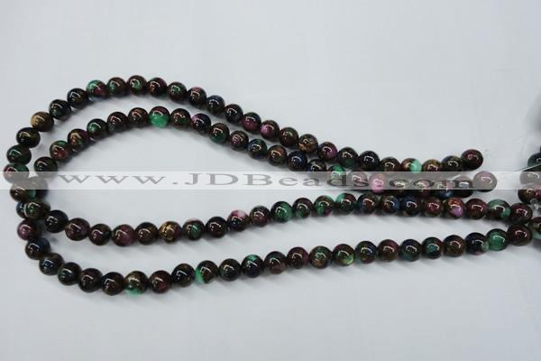 CGO01 15.5 inches 4mm round gold multi-color stone beads