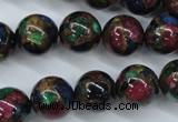 CGO08 15.5 inches 18mm round gold multi-color stone beads