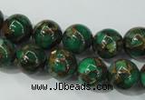 CGO103 15.5 inches 10mm round gold green color stone beads