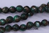 CGO111 15.5 inches 6mm faceted round gold green color stone beads