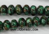 CGO122 15.5 inches 8*12mm rondelle gold green color stone beads