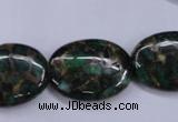 CGO150 15.5 inches 18*25mm oval gold green color stone beads