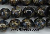 CGO167 15.5 inches 18mm round gold blue color stone beads