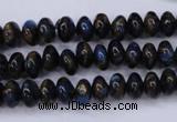 CGO181 15.5 inches 5*8mm rondelle gold blue color stone beads