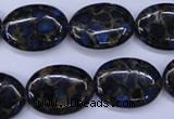 CGO208 15.5 inches 13*18mm oval gold blue color stone beads