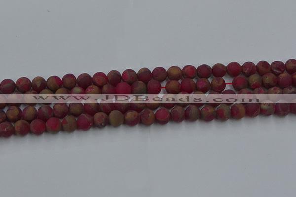 CGO251 15.5 inches 6mm round matte gold multi-color stone beads