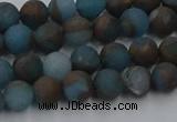 CGO256 15.5 inches 6mm round matte gold multi-color stone beads