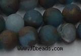 CGO259 15.5 inches 12mm round matte gold multi-color stone beads