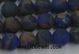 CGO262 15.5 inches 8mm round matte gold multi-color stone beads