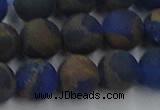 CGO264 15.5 inches 12mm round matte gold multi-color stone beads