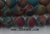 CGO267 15.5 inches 8mm round matte gold multi-color stone beads