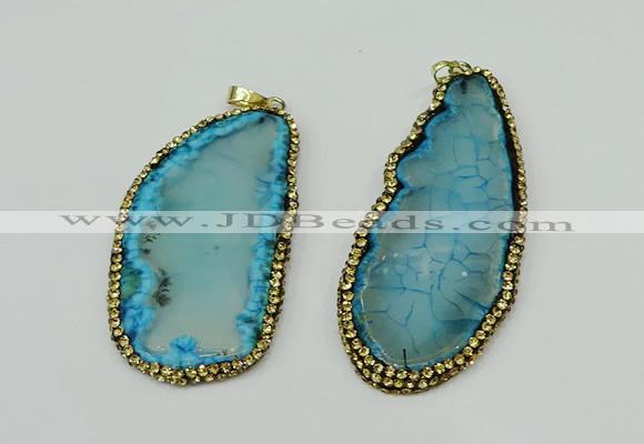 CGP144 30*55mm - 40*65mm freeform agate pendants wholesale