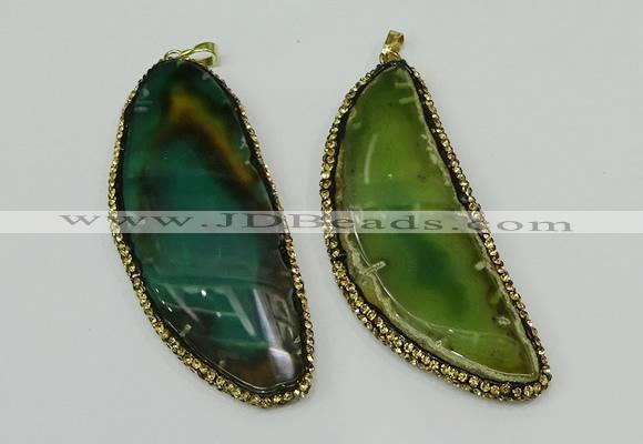 CGP145 30*55mm - 40*65mm freeform agate pendants wholesale