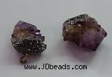 CGP1529 30*40mm - 40*45mm faceted nuggets druzy amethyst pendants