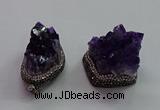 CGP1536 30*35mm - 28*40mm faceted nuggets druzy amethyst pendants