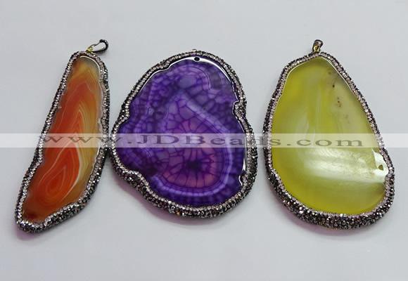 CGP1552 50*75mm - 58*100mm freeform agate pendants wholesale