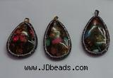 CGP1563 35*65mm - 40*55mm flat teardrop sea sediment jasper pendants