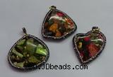 CGP1564 45*50mm freeform sea sediment jasper pendants