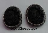 CGP1571 40*50mm carved black obsidian pendants wholesale