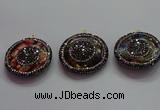 CGP1575 35mm coin sea sediment jasper pendants wholesale