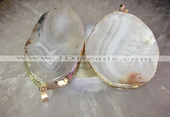 CGP2010 30*50mm - 50*80mm freeform agate slab pendants wholesale