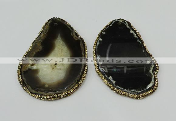 CGP225 30*50mm - 40*65mm freeform agate gemstone pendants