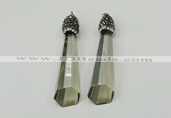 CGP251 15*65mm sticks crystal glass pendants wholesale