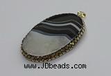 CGP3041 45*65mm - 45*70mm oval druzy agate pendants