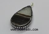 CGP3045 30*45mm - 35*60mm flat teardrop druzy agate pendants