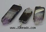 CGP3078 25*50mm - 30*65mm freeform druzy amethyst pendants