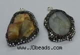 CGP3082 40*50mm - 45*55mm freeform druzy agate pendants