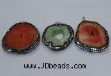 CGP3086 40*50mm - 50*65mm freeform druzy agate pendants