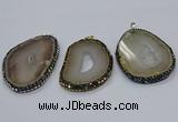 CGP3091 60*70mm - 70*80mm freeform druzy agate pendants