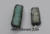 CGP3101 15*45mm - 15*55mm rectangle druzy agate pendants