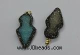 CGP3107 22*50mm arrowhead druzy agate pendants wholesale