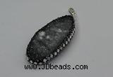 CGP3130 25*50mm - 25*55mm oval druzy agate pendants wholesale