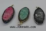 CGP3133 25*50mm - 25*55mm oval druzy agate pendants wholesale