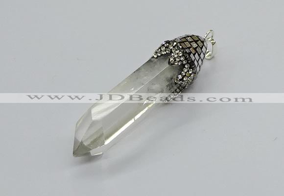 CGP3215 12*55mm - 15*45mm sticks white crystal pendants