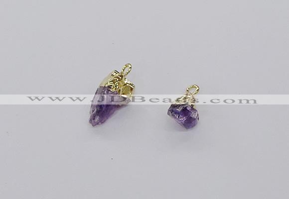 CGP3266 8*12mm - 10*14mm faceted nuggets amethyst pendants