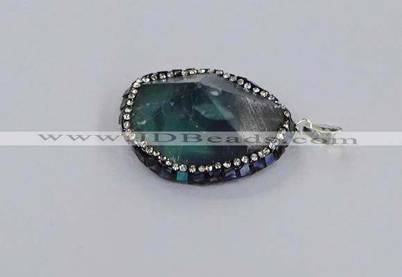 CGP3292 25*30mm - 30*35mm faceted freeform fluorite pendants