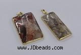 CGP3334 25*50mm - 35*55mm rectangle crazy lace agate pendants