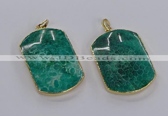 CGP3338 35*45mm - 35*50mm fossil coral pendants wholesale