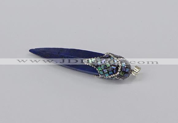 CGP3362 15*50mm - 16*65mm sticks lapis lazuli gemstone pendants