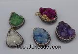 CGP3375 25*35mm - 30*40mm freeform druzy quartz pendants