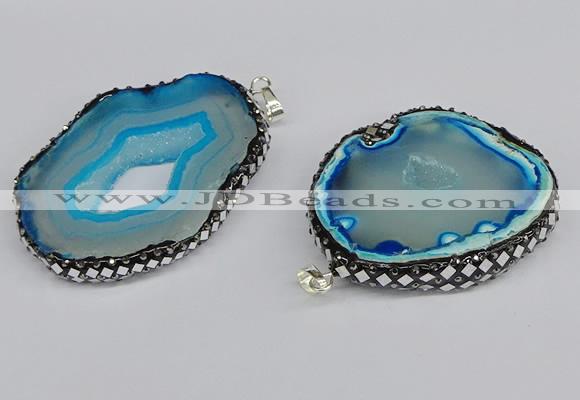 CGP3396 45*50mm - 45*60mm freeform druzy agate pendants