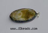 CGP3407 35*50mm faceted oval agate pendants wholesale