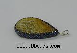 CGP3418 30*50mm - 35*55mm flat teardrop fossil coral pendants